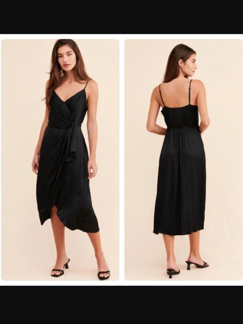 Anthropologie Giverny Slip Dress - Black - Size 8 [NEW without tags]